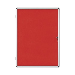 Bi-Office Enclore Lockable Board, Red Fe