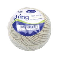County Stationery Cotton String Ball Medium 40m White
