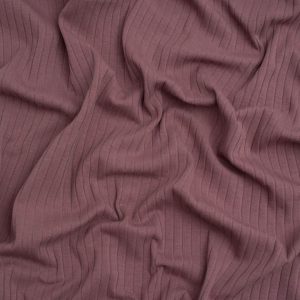 Minerva Core Range Baby Soft Cotton Rib Stretch Knit Fabric Mauve