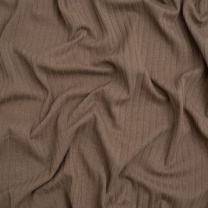 Minerva Core Range Baby Soft Cotton Rib Stretch Knit Fabric Taupe