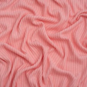 Minerva Core Range Brushed Texture Rib Stretch Knit Fabric Pink
