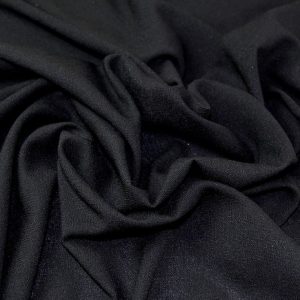 Minerva Core Range Coast Linen Look Textured Suiting Fabric Black