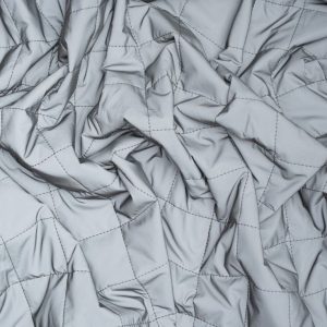 Minerva Core Range Reflective Quilted Coating Fabric Silver Grey