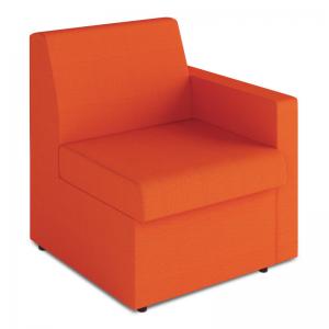 Nautilus Designs Wave Contemporary Modular Fabric Low Back Sofa - Left