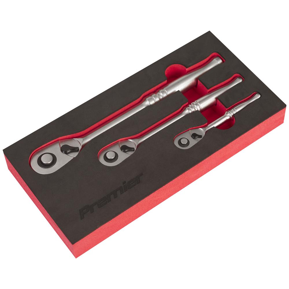 Sealey Premier 3 Piece Ratchet Set in Foam Module Combination