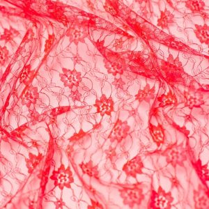 Minerva Core Range Delicate Lace Fabric Fluorescent Candy Pink