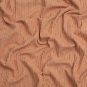 Minerva Core Range Wide Cotton Rib Stretch Knit Fabric Light Rust